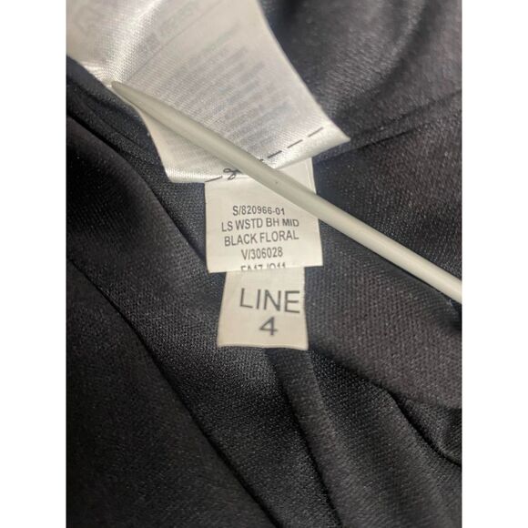 Old Navy Women's Size M Black Red Midi Fit & Flare Dress Floral Smocked-Waist - Picture 6 of 10